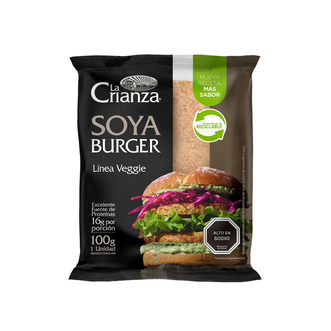 Hamburguesa de soya crianza vegana