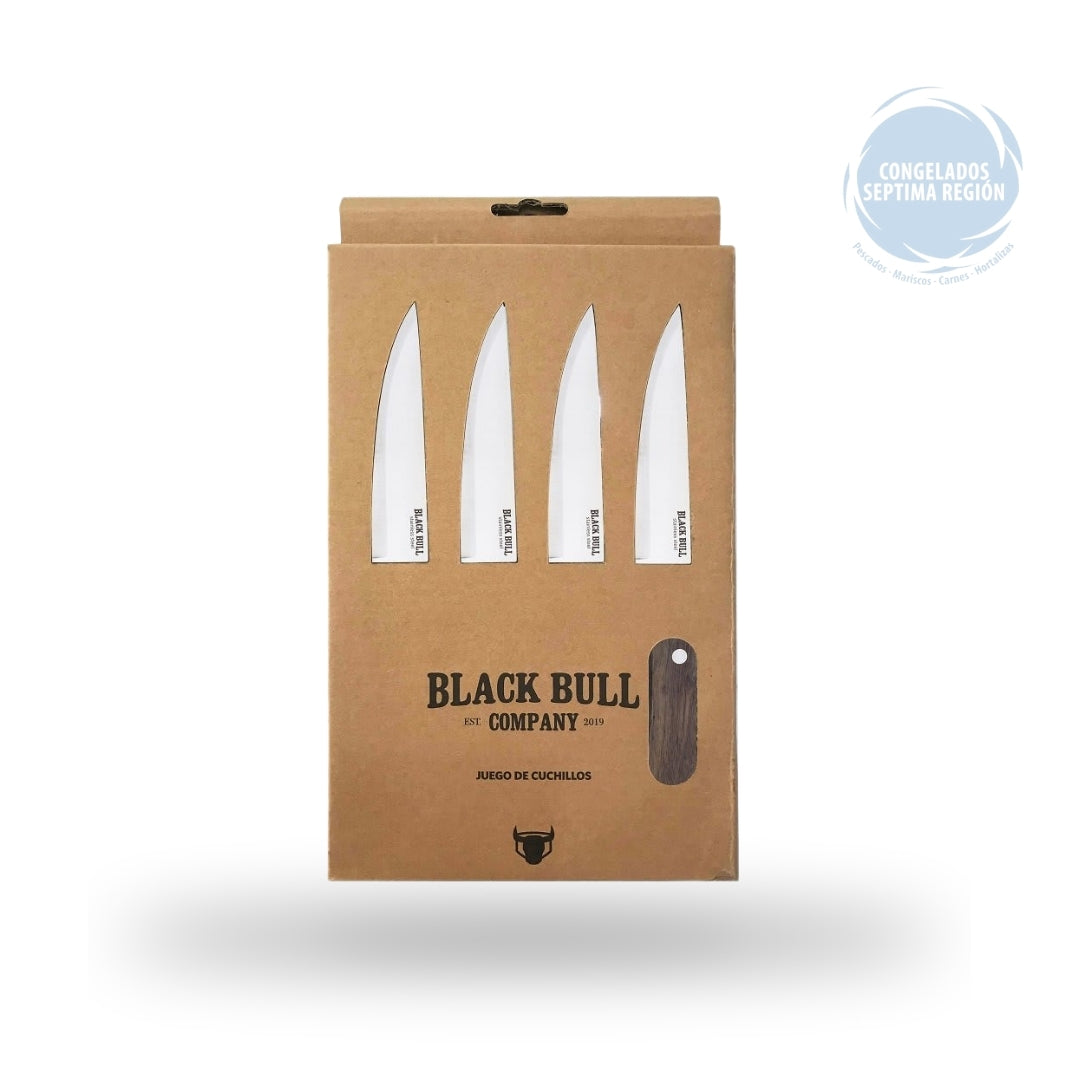 Set 4 Cuchillos Steak Black Bull