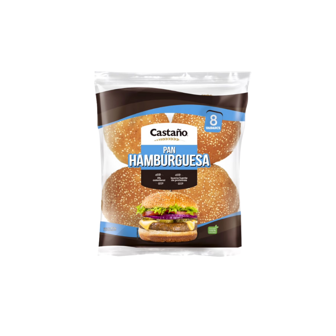 Pan hamburguesa castaño 8unidades