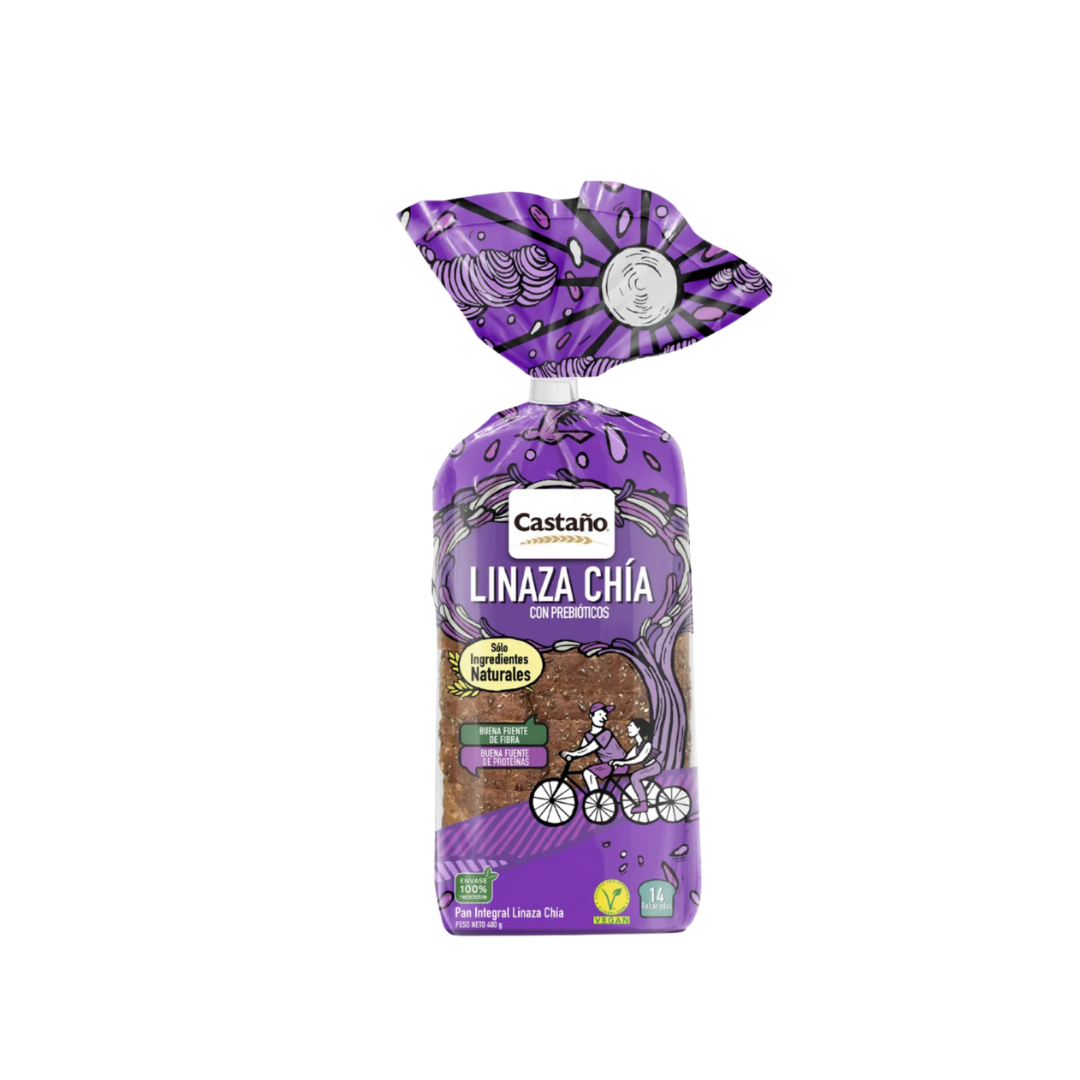 Pan integral linaza chía castaño