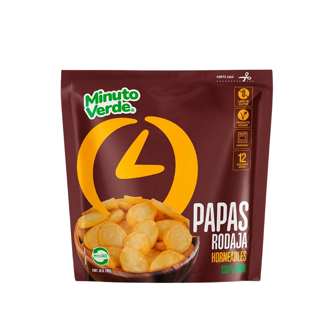 Papa rodajas minuto verde