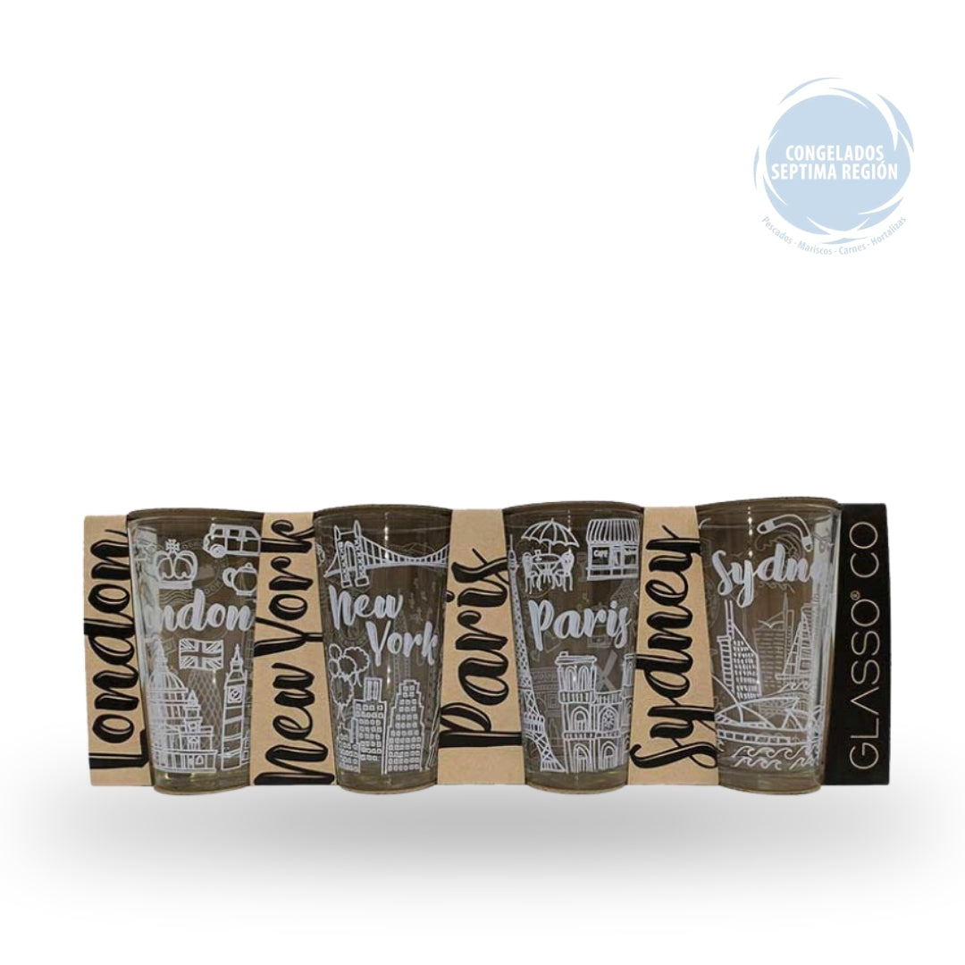 Set 4 Vasos City Colection